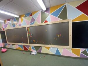 Our amazing new Sensory Seeking Room! Featuring a Magnetic Wall!